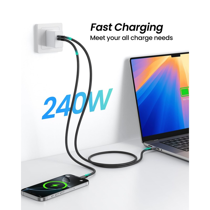 Silkland 80Gbps USB 4 for Short Thunderbolt 5 Cable 1.6FT,