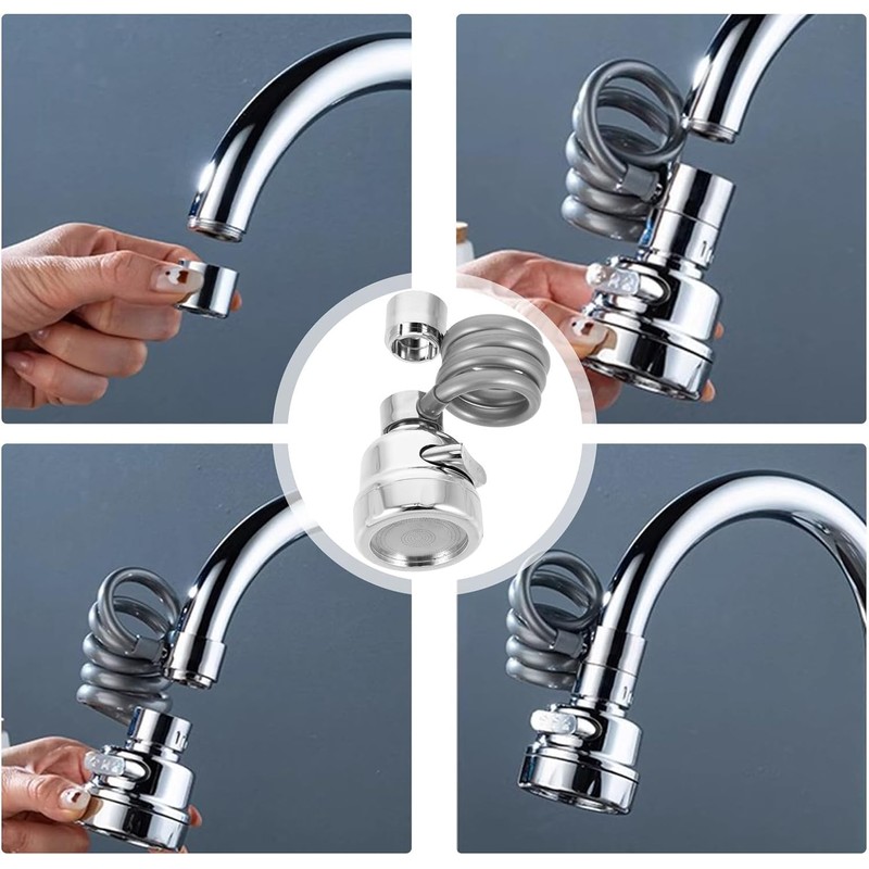 Extensor de Grifo de Cocina con Aireador y Rociador Ajustable