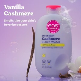 eos Shea Better Cashmere Vanilla, Moisturizing and Nourishing Body Wash with pH-Balanced Cream Gel Formula, Free from Parabens and Phthalates, Sensitive Skin, 400 ml