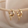 14K Gold Plated Punk Rivet Hoop Earrings for Women,Dainty Silver