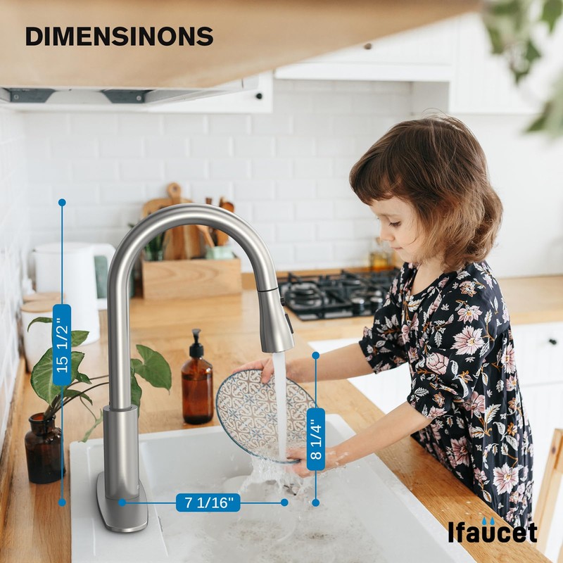 Kitchen Faucets, Kitchen Faucet with Pull Down Sprayer, High Arc