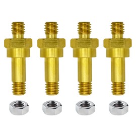 Ampper 3/8"-16 Brass Long Stud Side Post Battery Terminal Bolt, Standard Battery Side Post Extender Stud Compatible with GM Post, Pack of 4