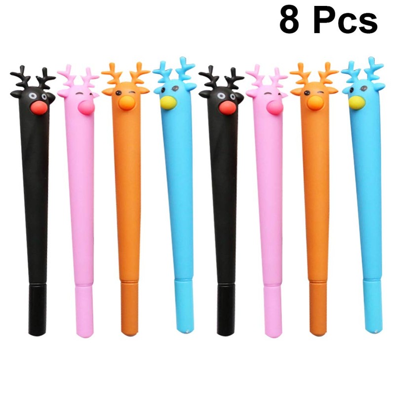 Christmas Deer Animal Gel Pen Cute Stationery 8pcs Picture 3
