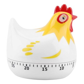 Kitchen Timer PP Electronic Chicken Pattern Countdown Kitchen Timer Reminder for Cooking Baking Washing-up(White)