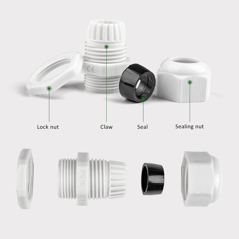 Cokritsm 50PCS Adjustable Cable Glands, Waterproof Cable Gland PG7 PG9