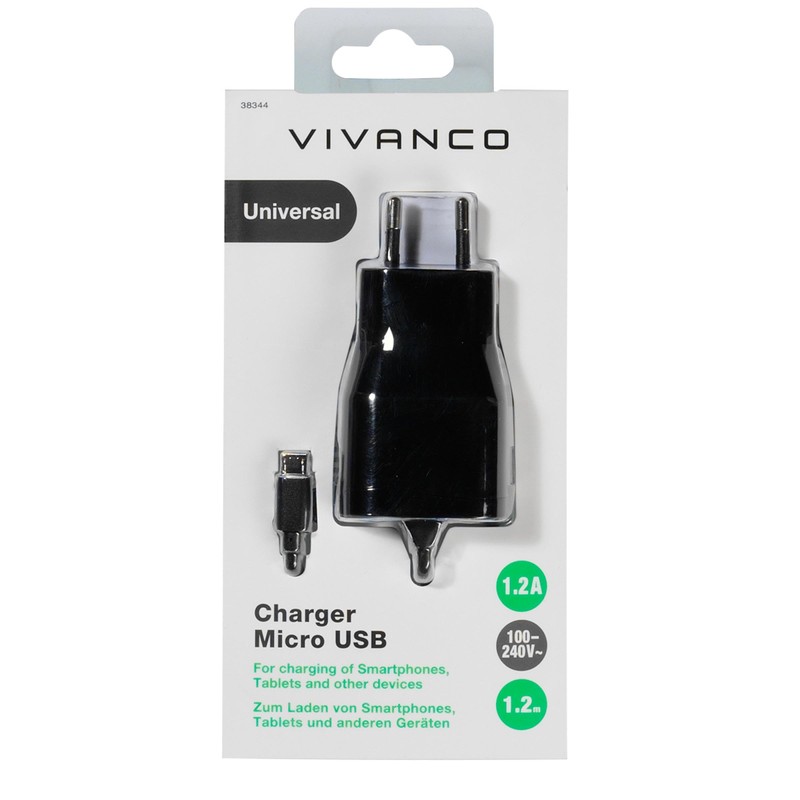 Vivanco 38344 Mobile Charger Micro USB for Android 1.2 m