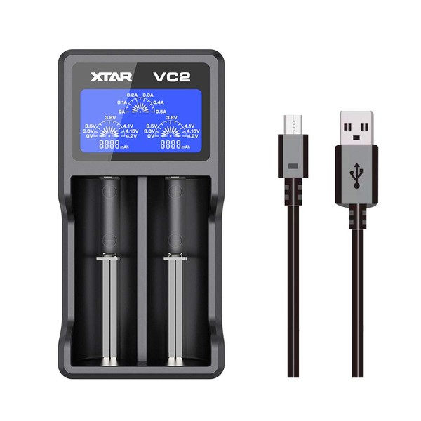 XTAR VC2 Charger with LCD Display Screen