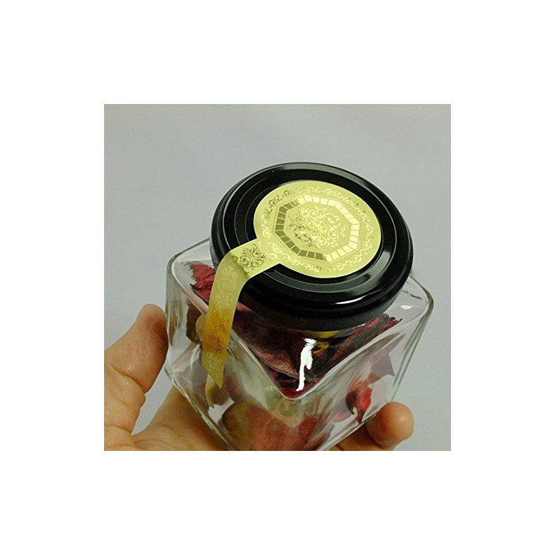 Unopened Stickers Deluxe Gold/Silver Sealing Paper Seals for Jam Jars,