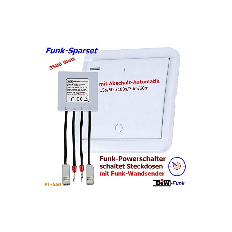 DIW-Funk Timer Saving Set PT-550 with Power Switch Module DPM-3500