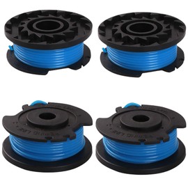 Udewo 4 PCS String Trimmer Replacement Spool Line, 0.065" Replacement Autofeed Spool Line Strimmer Replacement Reflex Wire Weed Eater Spools Cord Spool Decker Strimmer Line for AC14RL3A AC80RL3