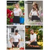 Syntus 3 Pack Server Aprons with 3 Pockets, Waterdrop Resistant
