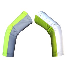 REALflex -ARM NEON - Visibility simply pull over the sleeve, arm candlesticks, arm warmers, overcoats, reflective all sides, luminous. Gift idea for men, women, children, seniors, Silver, Neon Yellow