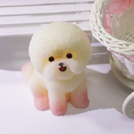 Big Taba Squishy Bichon Frise Puppy - Realistic Silicone Animal Squeeze Dog Toy for Kids
