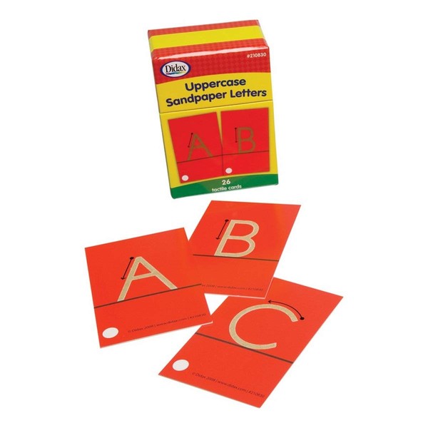 Didax Educational Resources Tactile Uppercase Sandpaper Letters, Upper case, 4-1/4 X 2-5/8 in, Multi