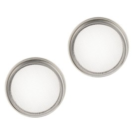 CAXUSD Stainless Steel Sprouting Lids for Wide Mouth Preserving Jars, Sprouting Lids with Sieve for Germination Jars, Stainless Steel for Sprouting Sprouts, Pack of 2