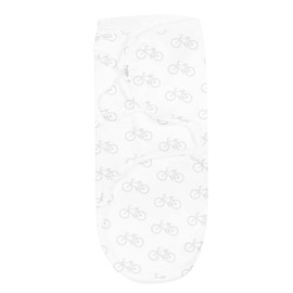 BaeBae Goods Swaddle Blanket, Adjustable Infant Baby Swaddling Wrap Set of 4, Baby Swaddling Wrap Blankets for Boys and Girls Made in Soft Cotton (0-3 Months, Grey Bicycles)