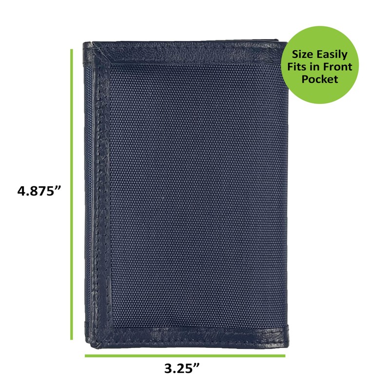 Sprocket Men's Nylon Trifold Wallet with Leather Trim and ID