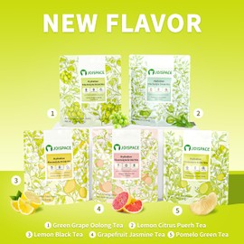 JOISPACE Electrolyte Drink Mix - Pomelo Green Tea - Hydration Powder Packets with Tea Polyphenols & Ascorbic Acid | Non-GMO, Gluten Free, Vegan Electrolytes Powder Packets | 16 Servings