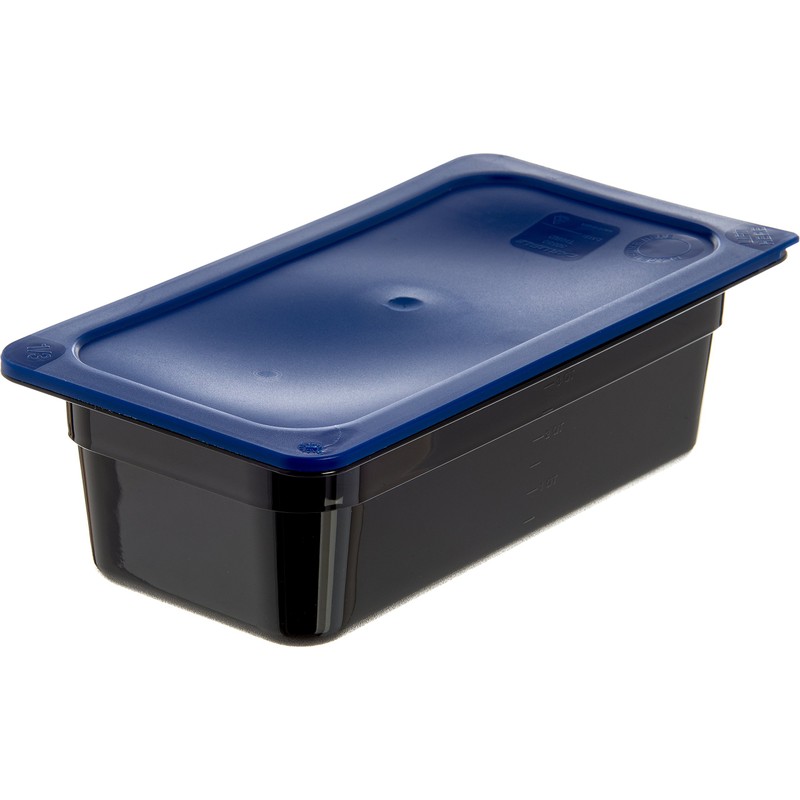 Carlisle 3058060 Smart Lids Third Size Polyethylene Lid, Dark Blue