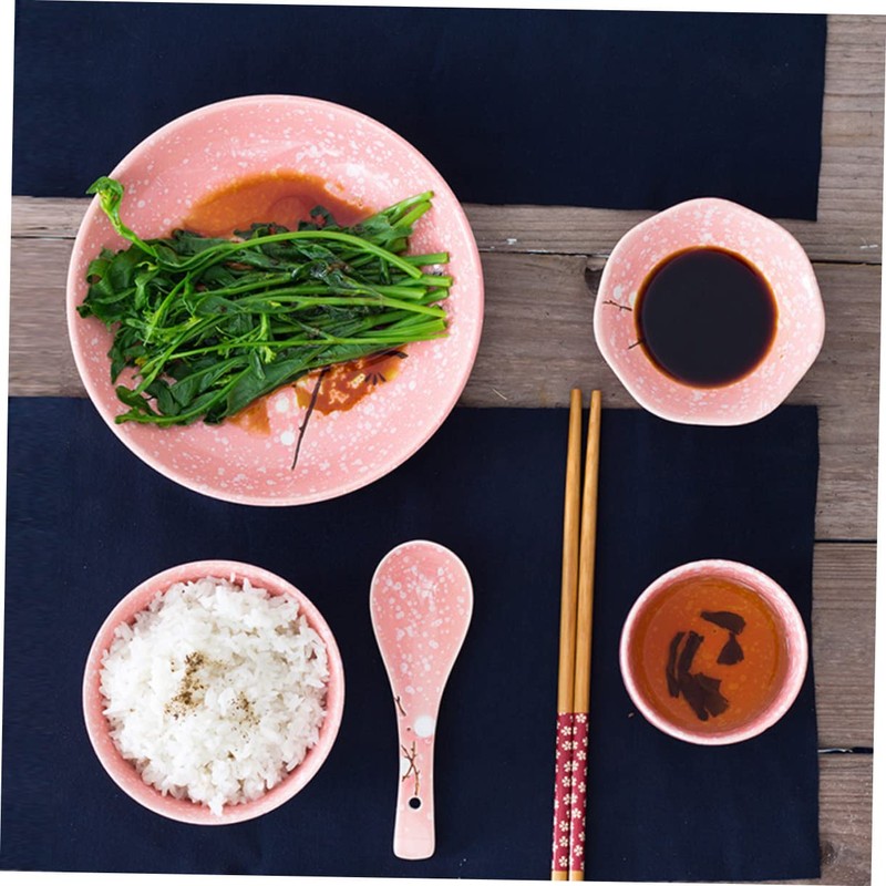 COLLBATH Japanese Spoons Ceramic Soup Spoons Set Creative Design Hand