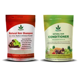 Havintha Natural Hair Shampoo With Amla Reetha Shikakai Powder (227g) And Natural Hair Conditioner (222g) (Combo Pack of Shampoo & Conditioner)