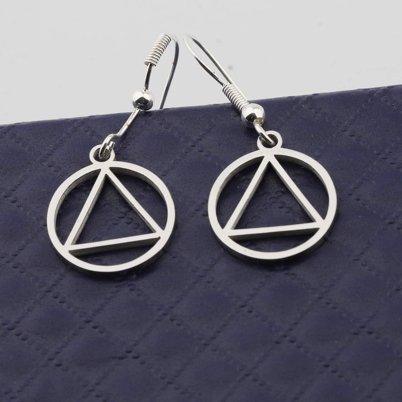 AA Gift Sobriety Earring Recovery Jewelry Alcoholics Anonymous Gifts (earring)