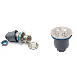 STARSTAR 3-1/2in Stainless Steel Sink Drain Kit with Removable Deep Basket and Sealing Lid