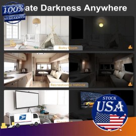 Unbranded Home Use Blackout Curtains Thermal Insulated Window Shades Black For Bedroom