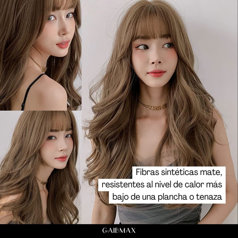 GAIBMAX - Pelucas para mujer cabello aspecto natural, peluca de