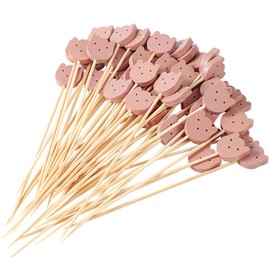 ZGDEIWGF Pack of 200 Bear Fruit Picks, Small Picks, Artistic Bamboo Skewers, Creative Fruit Picks, Finger Food Accessories, Finger Food Skewers
