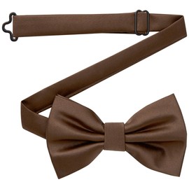 DonDon Men's Handmade Silk Look Bow Tie 12 x 6 cm Bow Tie, dark brown