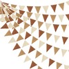32Ft Brown Party Decorations Boho Pennant Banner Ombre Brown Fabric
