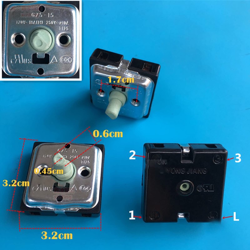 GZS-15 Rotary Switch 4 Position 3 Speed Rotary Electric Heater