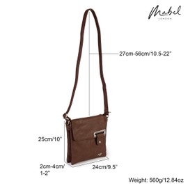 Mabel Womens Messenger Cross-Body Shoulder Bag With Silver or Gold Trim - Medium Size Handbag - FAITH (White - Silver Trim)