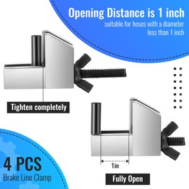 Metal Brake Line Clamp Pliers - Suitable for Flexible Hoses, Fuel & Gas Lines, Up to 1 Inch (4 Pack)