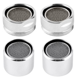 iFealClear 4 Pack Faucet Aerator, Stainless Steel Kitchen Sink Aerator Faucet Filter with Solid Brass Shell, Male and Female Thread Water-conserving Aerator Adapter with Gasket for Bathroom, Chrome