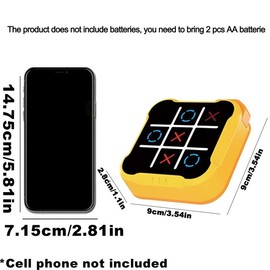 Tic Tac Toe Game, 3 in 1 Handheld Puzzle Game Console, Portable Travel Games for Car Ride, Board Games for Adults:_Purple_3-in-1