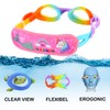RUIGAO Kids Swim Goggles Age 3-8, Child Goggles Fbaric Strap,