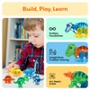 PicassoTiles Dinosaur Magnetic Tiles Accessory Set Mix and Match Dino