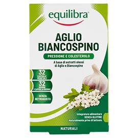 Equilibra Integratori Alimentari, a Base di Estratti Oleosi di Aglio, Biancospino, senza Retrogusto, Funzionalità dell'Apparato Cardiovascolare, 32 Capsule Vegetali