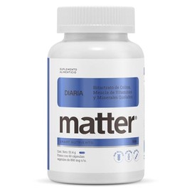 Matter Diaria Men, Multivitaminico Hombre con Quatrefolic®, Albion®, TRAACS®, Ferrochel® y Bitartrato de Colina, Apoya la Energía Celular, Vitalidad y