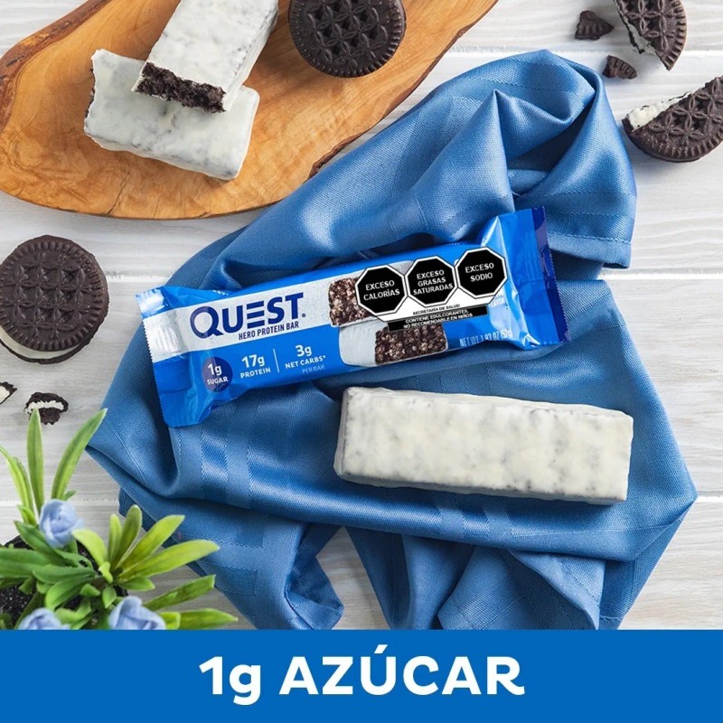 Quest Hero Crispy Barra De Proteína Sabor Galletas Con Crema