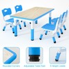LulliSpace Kids Table and 4 Chairs Set，Height Adjustable Children Table