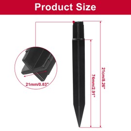 Biaungdo 12 Pcs Ground Spike, 8.25 Inch Black Reinforced Plastic Ground Spikes ABS Lights Replacement Stakes Yard Stakes for Solar Pathway Torch Garden Lights