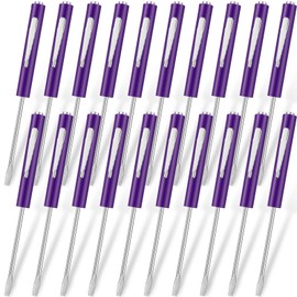 Shimeyao 20 Pcs Pocket Flat Head Screwdriver Set Small Magnetic Pocket Screwdriver Bulk Mini Clips Slotted Screw Driver with Magnet for Mechanical Electrician Technician(Purple)