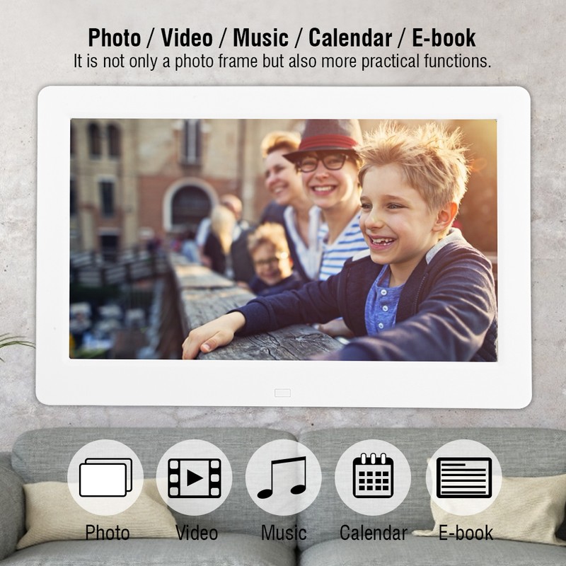 10.1Inch 1024*600 Digital Photo Picture Frame Alarm Clock Player Album