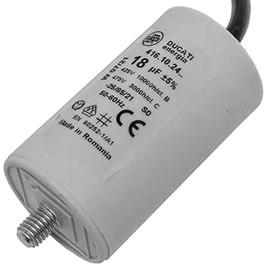 Lumonic Start-up capacitor 416.10.24 B [incl. cable 35cm] | motor capacitor 18µF 425V 40x70mm I capacitor in insulated plastic housing