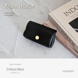 Cross Marbury R54 Mini Wallet That Won't Break Bills, Card Storage, Coin Purse, Easy to Use, Small, Compact, Cute, Simple,, grain black