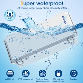 XINYIELE Waterproof Outdoor Project ABS Plastic Junction Box IP67 Weatherproof Dustproof Enclosure with Hinged Cover, Mounting Plate,Wall Brackets for Power Project (10.2"x4.3"x3.0")