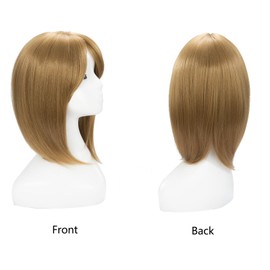 BUYOGET Umber Hair Topper Clip in Hair Pieces for Woman Short 12 Inch Clip in Toppers with Fringe for Thinning Hair